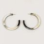 Bijoux - Boucle d'oreille petits anneaux ronds bords droits en corne noire Africaine - L INDOCHINEUR X RIVÊT