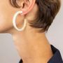 Bijoux - Boucle d'oreille petits anneaux ronds bords droits en corne noire Africaine - L INDOCHINEUR X RIVÊT