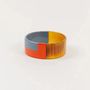Bracelets - Broad orange and blue gray coffee lacquered bracelet in Size M - L INDOCHINEUR X RIVÊT