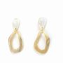 Bijoux - Boucles d'oreilles goutte irrégulière en corne blanche - L INDOCHINEUR X RIVÊT