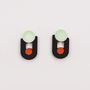 Jewelry - Minotaure earrings in black horn and orange green lacquer - L INDOCHINEUR X RIVÊT