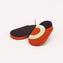 Bijoux - Boucles d'oreilles Dédale en corne noire et laque orange et verte - L INDOCHINEUR X RIVÊT