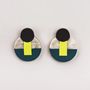 Bijoux - Boucles d'oreilles à clips Détour en corne blonde et laque - L INDOCHINEUR X RIVÊT