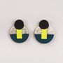 Bijoux - Boucles d'oreilles à clips Détour en corne blonde et laque - L INDOCHINEUR X RIVÊT