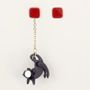 Jewelry - Rat ear charm in black horn and mother-of-pearl - L INDOCHINEUR X RIVÊT
