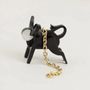 Bijoux - Bijou d'oreille Buffle en corne noire et nacre blanche - L INDOCHINEUR X RIVÊT