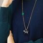 Jewelry - Buffalo charm for necklace in black horn and mother-of-pearl - L INDOCHINEUR X RIVÊT