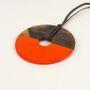Bijoux - Pendentif grand anneau en sabot et laque orange - L INDOCHINEUR X RIVÊT