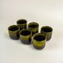 Tea and coffee accessories - Set of 6 green Hoa Bien cups in ceramic, 150ml - L INDOCHINEUR X RIVÊT
