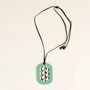 Jewelry - Oval Tresse Pendant with petrol green and yellow lacquer - L INDOCHINEUR X RIVÊT
