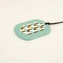 Jewelry - Oval Tresse Pendant with petrol green and yellow lacquer - L INDOCHINEUR X RIVÊT