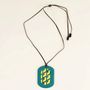 Jewelry - Oval Tresse Pendant with petrol green and yellow lacquer - L INDOCHINEUR X RIVÊT