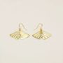 Bijoux - Boucles d'oreilles ginkgo en laiton plaqué or (à croche) - L INDOCHINEUR X RIVÊT