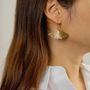 Bijoux - Boucles d'oreilles ginkgo en laiton plaqué or (à croche) - L INDOCHINEUR X RIVÊT