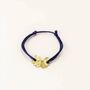 Bracelets - Cord bracelet with Gingko motif in brass - L INDOCHINEUR X RIVÊT