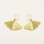 Bijoux - Boucles d'oreilles Gingko en laiton plaqué argent (à croche) - L INDOCHINEUR X RIVÊT