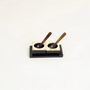 Kitchen utensils - Salt and pepper set in black horn with edge in blond horn - L INDOCHINEUR X RIVÊT
