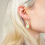 Bijoux - Créoles laiton Haricot en corne blonde - L INDOCHINEUR X RIVÊT