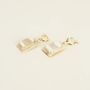 Jewelry - Emerald brass hoops earrings in blond horn - L INDOCHINEUR X RIVÊT