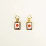 Jewelry - Emerald brass hoops earrings in blond horn - L INDOCHINEUR X RIVÊT
