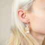 Jewelry - Emerald brass hoop earrings in hoof with pink and orange lacquer - L INDOCHINEUR X RIVÊT