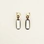 Jewelry - Plaque brass hoop earrings in hoof and ivory lacquer - L INDOCHINEUR X RIVÊT