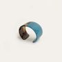 Bracelets - Thin cuff in buffalo hoof and blue grey lacquer size S - L INDOCHINEUR X RIVÊT
