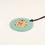 Bijoux - Pendentif rond aux motifs Vague avec laque orange - L INDOCHINEUR X RIVÊT