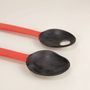 Couverts & ustensiles de cuisine - Couverts à salade en corne avec manche laqué rouge - L INDOCHINEUR X RIVÊT