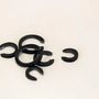 Jewelry - Set of 3 flat earcuffs in marbled black horn 14-18-20 mm - L INDOCHINEUR X RIVÊT