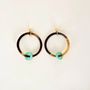 Jewelry - Large hoop earrings in hoof with yelow-blue lacquer - L INDOCHINEUR X RIVÊT