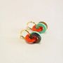 Jewelry - 3 small hoop earrings in hoof with orange-green lacquer - L INDOCHINEUR X RIVÊT