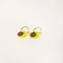 Bijoux - Boucles d'oreilles anneau laqué bleu et pastille sabot - L INDOCHINEUR X RIVÊT