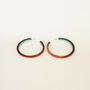 Bijoux - Boucles d'oreilles créoles grand anneau laqué orange vert et pastille sabot - L INDOCHINEUR X RIVÊT