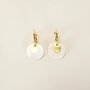Bijoux - Boucles d'oreilles créoles 2 parties laiton et corne blonde africaine - L INDOCHINEUR X RIVÊT