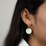 Bijoux - Boucles d'oreilles créoles 2 parties laiton et corne blonde africaine - L INDOCHINEUR X RIVÊT