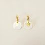 Bijoux - Boucles d'oreilles créoles 2 parties laiton et corne blonde africaine - L INDOCHINEUR X RIVÊT