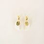 Bijoux - Boucles d'oreilles créoles 2 parties laiton et corne blonde africaine - L INDOCHINEUR X RIVÊT