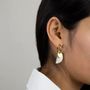 Bijoux - Boucles d'oreilles créoles 2 parties laiton et corne blonde africaine - L INDOCHINEUR X RIVÊT