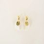 Bijoux - Boucles d'oreilles créoles 2 parties laiton et corne blonde africaine - L INDOCHINEUR X RIVÊT