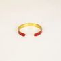 Bracelets - Thin open cuff in brass and red lacquer - L INDOCHINEUR X RIVÊT