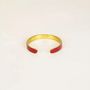 Bracelets - Thin open cuff in brass and red lacquer - L INDOCHINEUR X RIVÊT