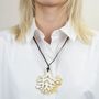 Bijoux - Pendentif grand corail en corne noire Afrincaine - L INDOCHINEUR X RIVÊT