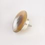 Mounting accessories - Straigt-edge hook in black and white horn, size M - L INDOCHINEUR X RIVÊT