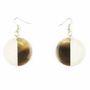 Jewelry - Bronze lacquered solid disc earrings - L INDOCHINEUR X RIVÊT