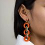 Jewelry - Beige and khaki lacquered 5 hoop earrings in hoof - L INDOCHINEUR X RIVÊT