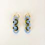 Jewelry - Beige and khaki lacquered 5 hoop earrings in hoof - L INDOCHINEUR X RIVÊT