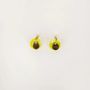 Bijoux - Boucles d'oreilles anneau laqué kaki et pastille sabot - L INDOCHINEUR X RIVÊT