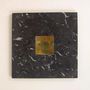 Glass - Cygnus trivet in black stone with brass inlay - L INDOCHINEUR X RIVÊT