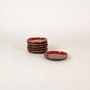 Everyday plates - Set of 6 small Hoa Bien red ceramic plates - L INDOCHINEUR X RIVÊT